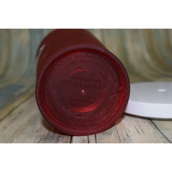 Starbucks Frosted Red 16 oz Holiday Grande Cold Cup Travel Tumbler RARE 2018 - Picture 6 of 9